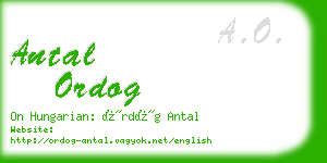 antal ordog business card